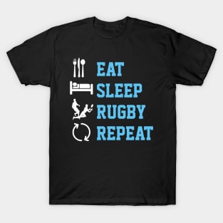 Eat sleep rugby repeat shirts from Ricaso T-Shirt